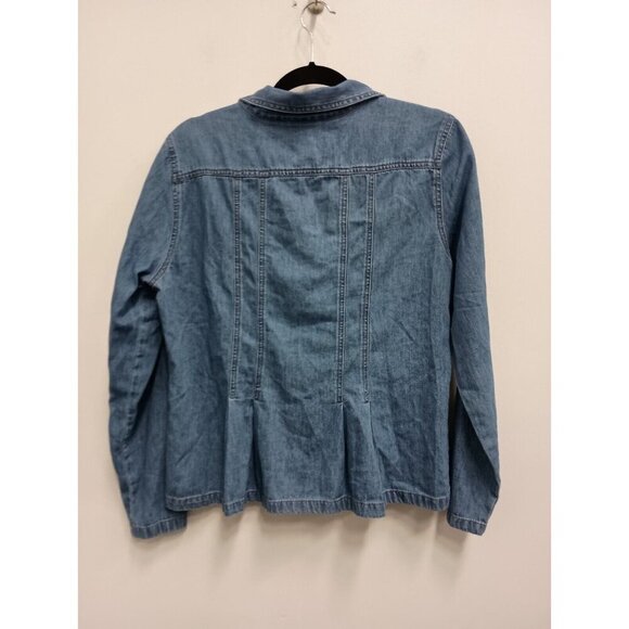 CMC By Color Me Cotton Womens Blue Denim Jacket Size Large Collared Button Front - Picture 7 of 8